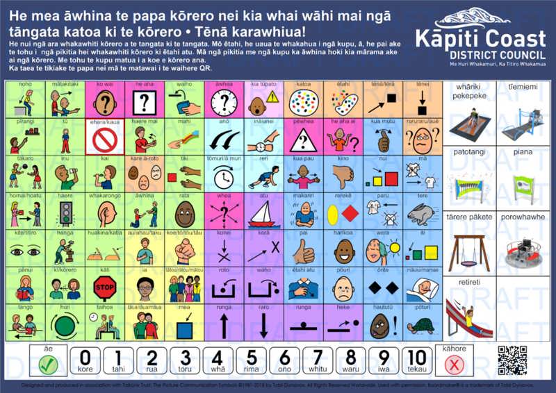 Communication Board Lorna Irene Drive Reserve In Maori