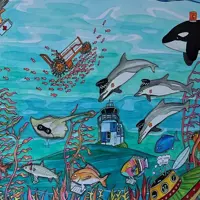Under Kāpiti Captured – stingray and dolphin detail thumbnail