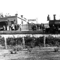 View of the Wellington and Manawatū Railway line looking south towards Otaki, ca 1886. NZ Railways Collection. Ref: NZRE 952. thumbnail