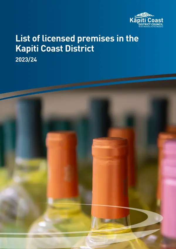 List Of Licensed Premises In The Kapiti Coast District  2023 24