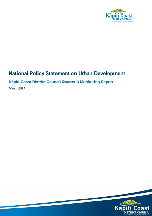 National Policy Statement On Urban Development Monitoring Report 2020 21 Quarter 3