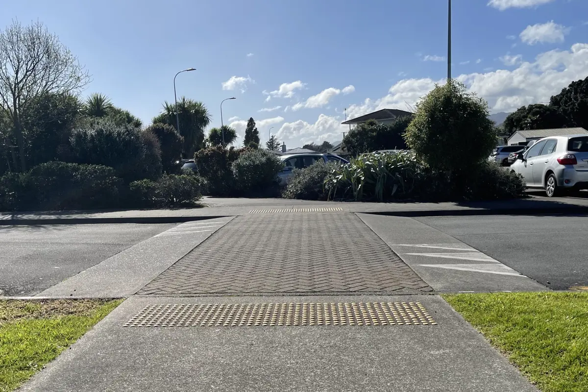 Courtesy crossing on a road