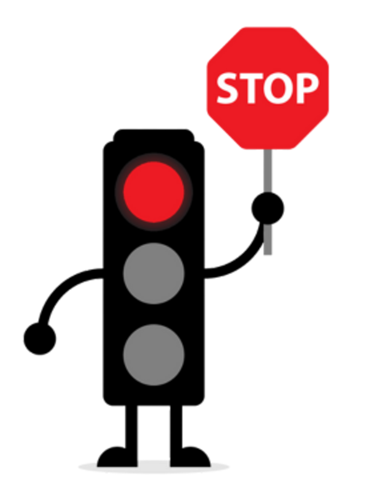 Traffic light holding a stop sign