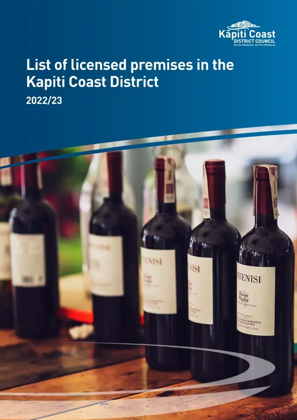 List Of Licensed Premises In The Kapiti Coast District  2022 23