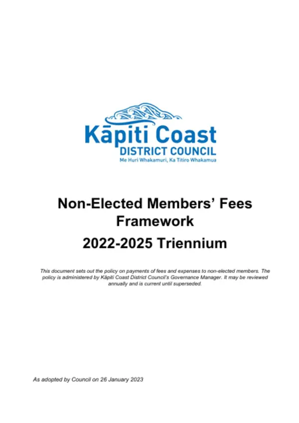 Non Elected Members Fees Framework