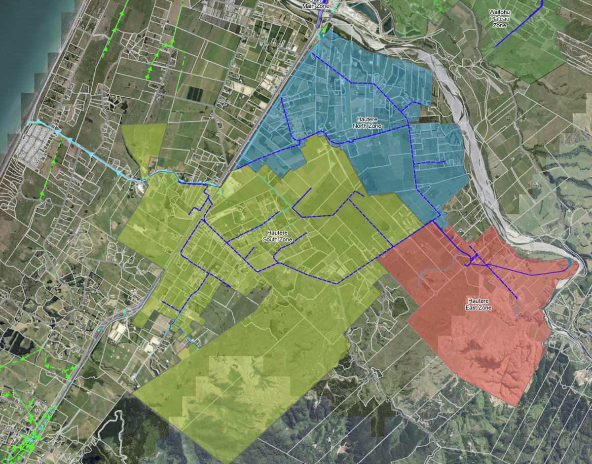 Hautere water supply map