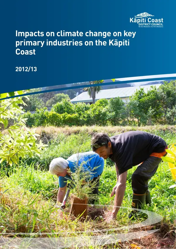 Impacts Of Climate Change On Key Primary Industries On The Kāpiti Coast 2012 13