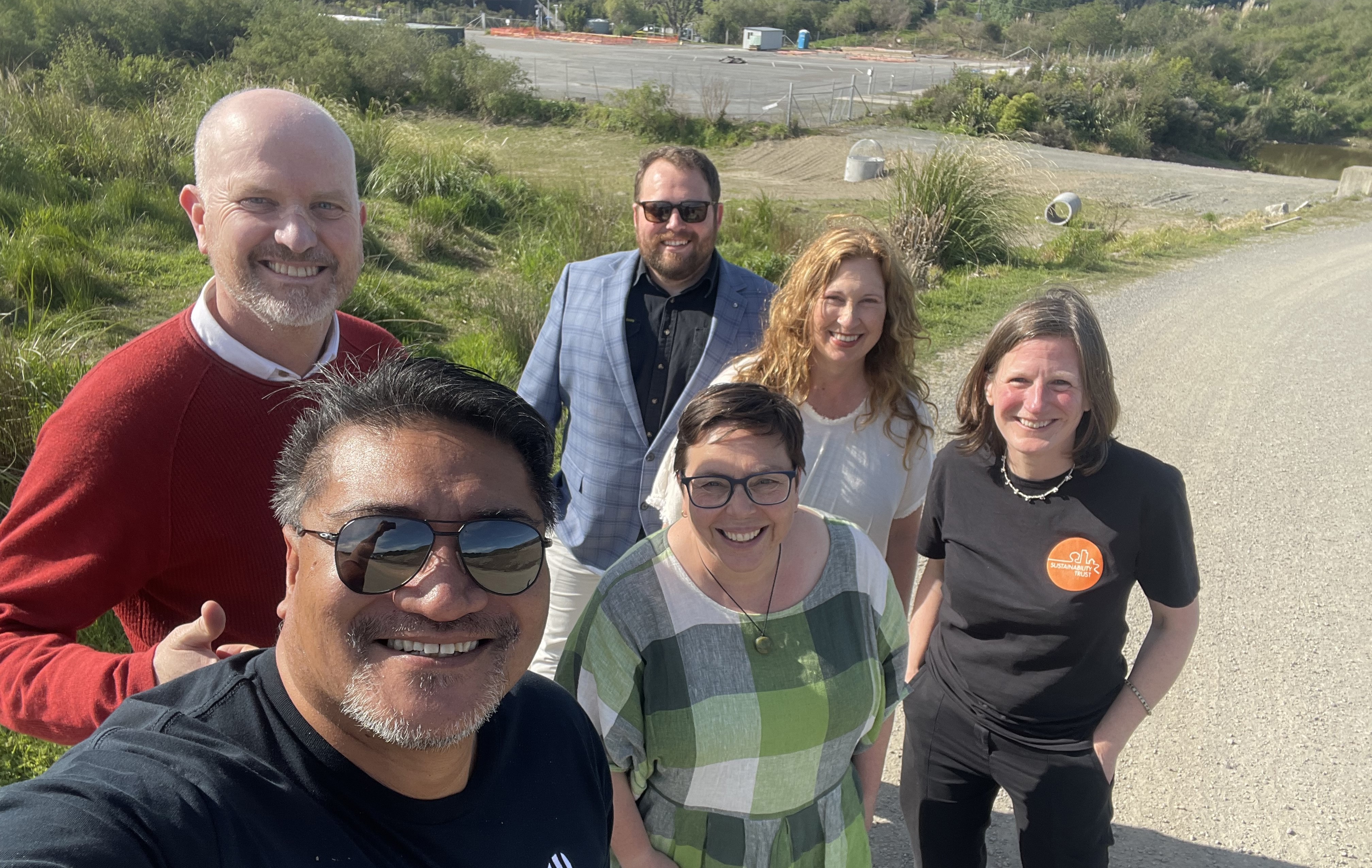 Staff from Sustainability Trust, Localised and Kāpiti Coast District Council onsite at the Otaihanga Zero Waste hub
