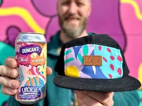 Can of Duncan's Kaibosh Beer and cap