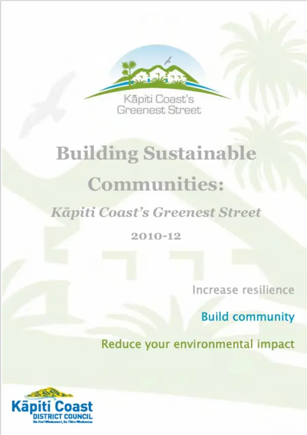 Building Communities Kāpiti Coast's Greenest Street 2010 12
