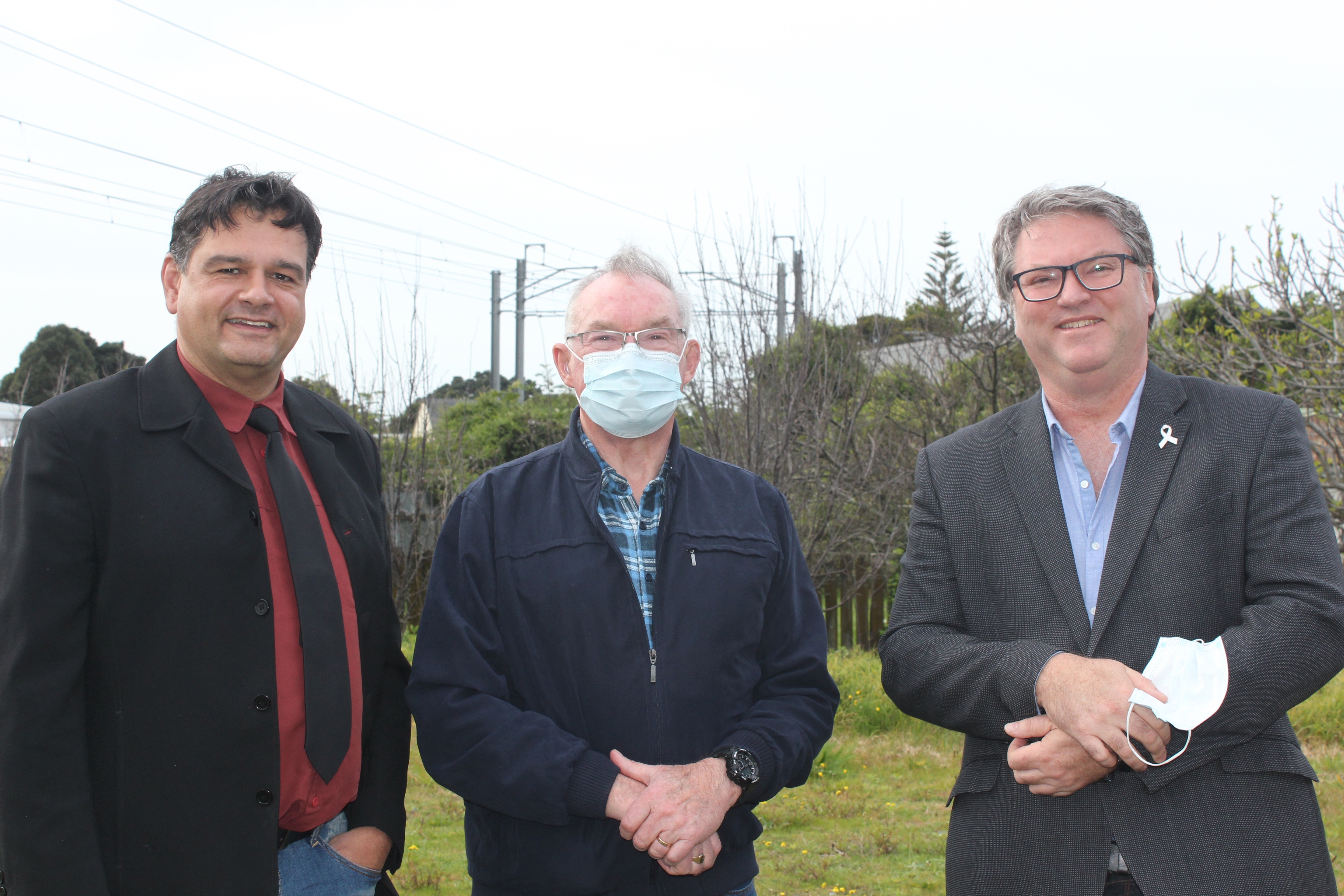 Photo: Councillor Martin Halliday (left) and Councillor Rob McCann (right) pictured with David Edwards.