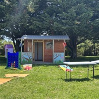 Meanwhile Space shed with giant connect four, tables, mats and beanbags thumbnail