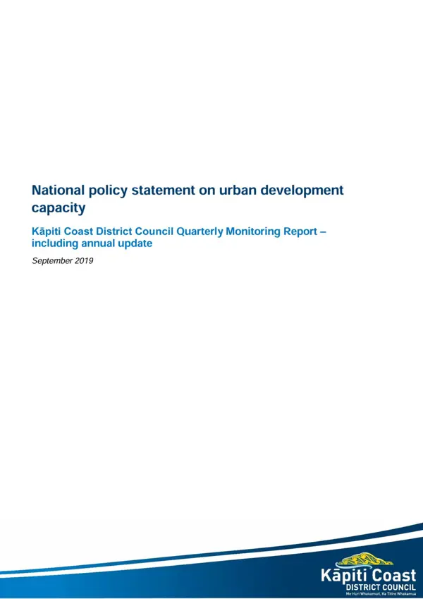 National Policy Statement On Urban Development Monitoring Report 2019 20 Quarter 1