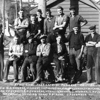 The relay gang that worked on the Paekākāriki railway tunnels, 20 November 1936. Hp 1539, Buckley Collection, Kāpiti Coast district Libraries. thumbnail