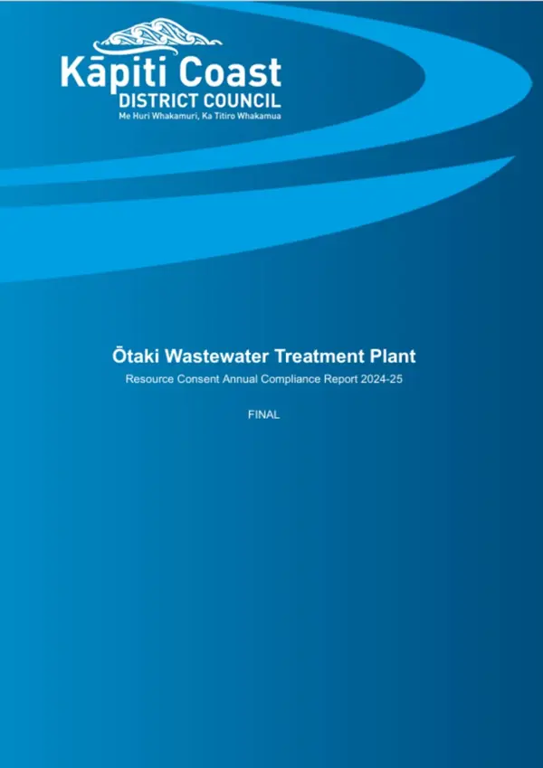 Ōtaki Wastewater Treatment Plant Resource Consent Annual Compliance Report 2024 25