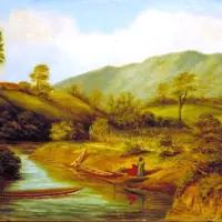 River scene near this site, 1852 Waikanae, by Charles Decimus Barraud, Rex Nan Kivell Collection, National Library of Australia. thumbnail