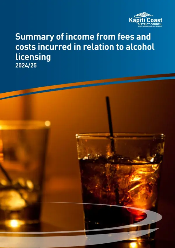 Summary Of Income From Fees And Costs Incurred In Relation To Alcohol Licensing 2024 25