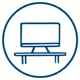 Icon for Corporate, showing a stylised computer on a desk.