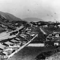 Railway station, yards, and cottages at Paekākāriki in 1910. HP 1505, Buckley Collection, Kāpiti Coast District Libraries thumbnail