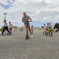 Playing together at Aōtaki Street Skatepark thumbnail