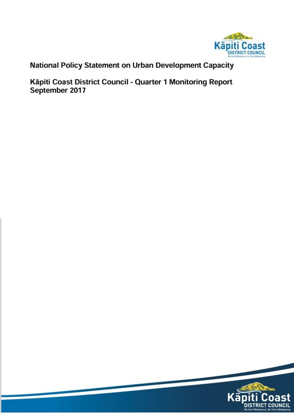 National Policy Statement On Urban Development Monitoring Report 2017 18 Quarter 1