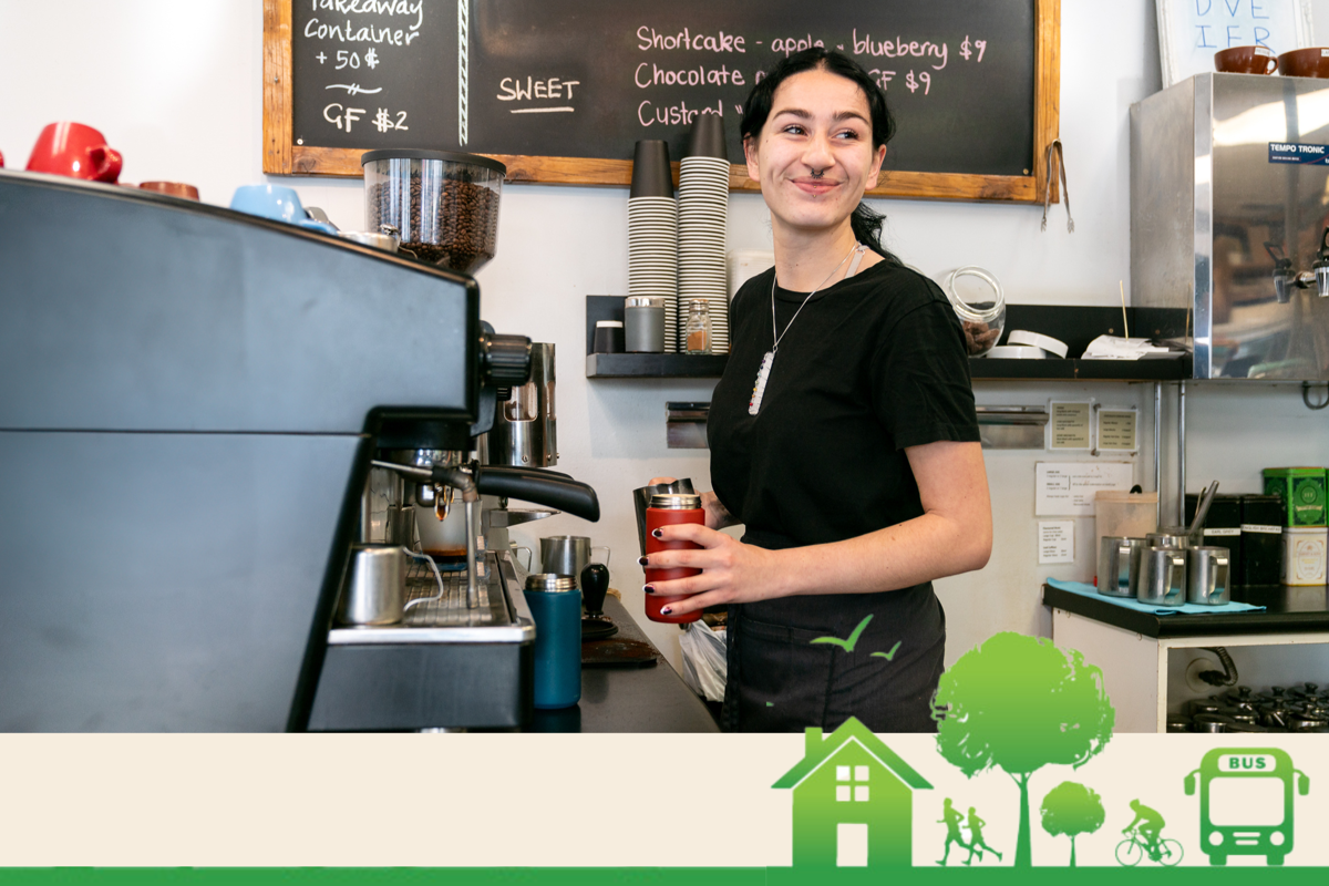 Barista working in a local cafe