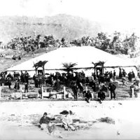 Opening of the Wellington Manawatu Railway near Waikanae 1886 thumbnail