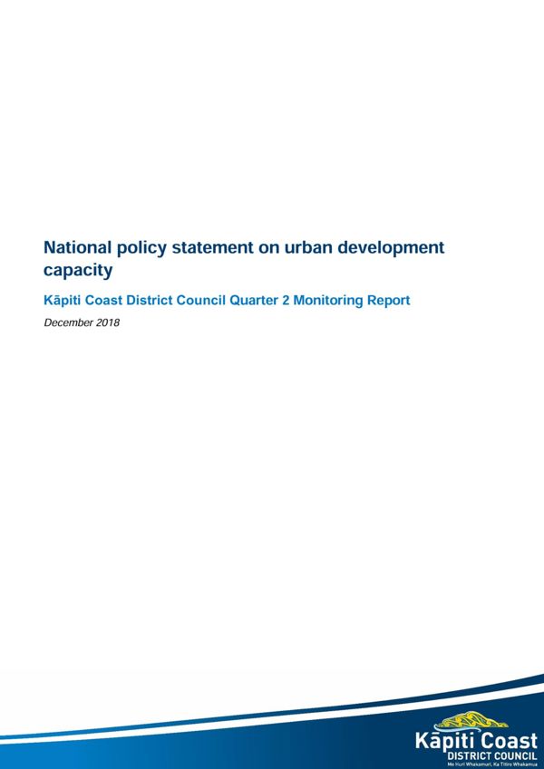 National Policy Statement On Urban Development Monitoring Report 2018 19 Quarter 2