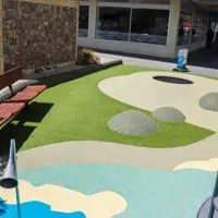 Seating and play area at Mahara Place thumbnail