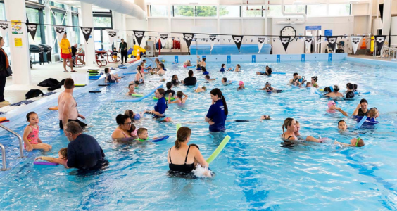 People swimming at Ōtaki Pool