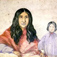 Pairoke and her daughter Erena, by Charles Deciums Barraud, 1851. Alexander Turnbull Library, ref: NON-ATL-P-0019 thumbnail