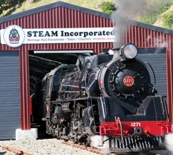 Steam enginge JA1271 outside Steam Incorporated shed
