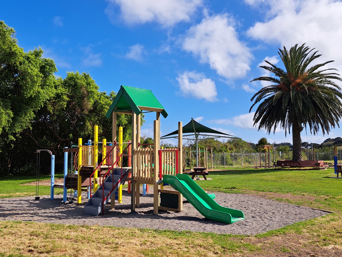 Junior slide structure looking towards lagoon.