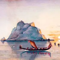 A painting by W A McCleverty. Kāpiti, shown from the north in the late 1840s Rex Nan Kivell Collection, Australian National Library, Canberra thumbnail