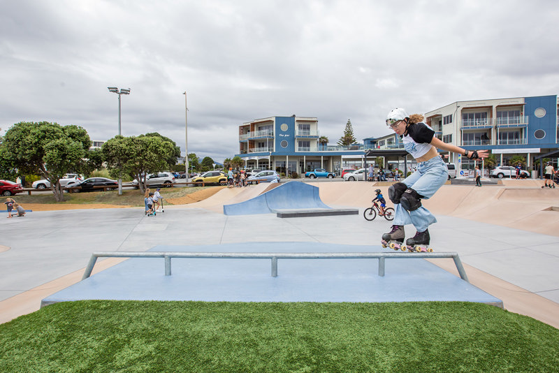 Skating at Maclean Skatepark