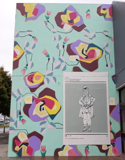 Frances Hodgkins mural by Kate Hartmann and Ruth Robertson Taylor – south facing (Waikanae Library)