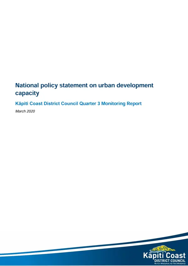 National Policy Statement On Urban Development Monitoring Report 2019 20 Quarter 3