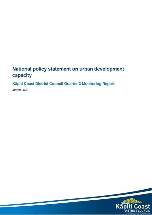 National Policy Statement On Urban Development Monitoring Report 2019 20 Quarter 3