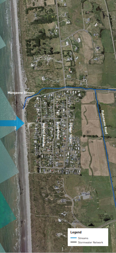 Te Horo satellite map.