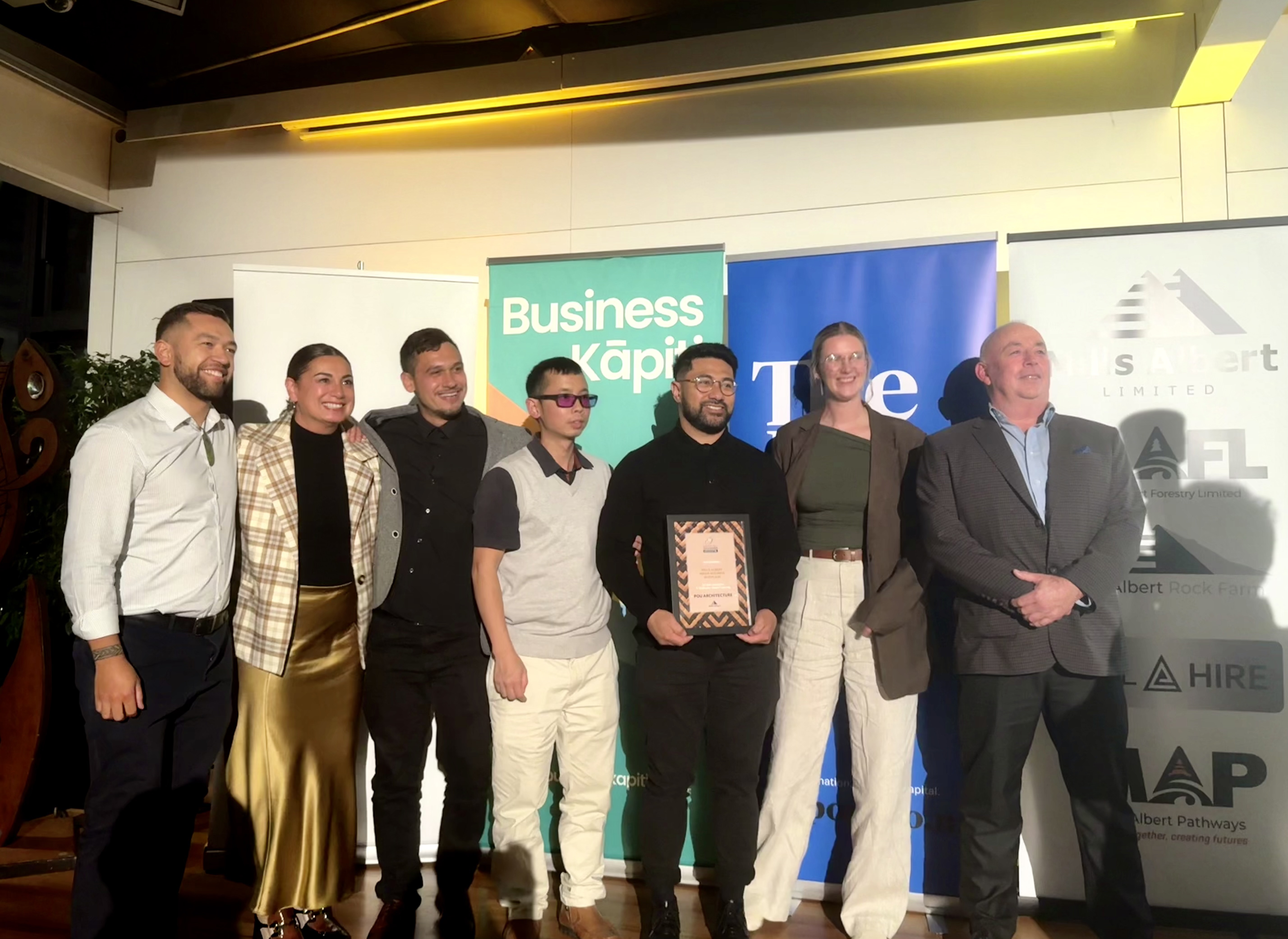 Pou Architecture were presented with the new Mills Albert Māori Business Showcase Award.