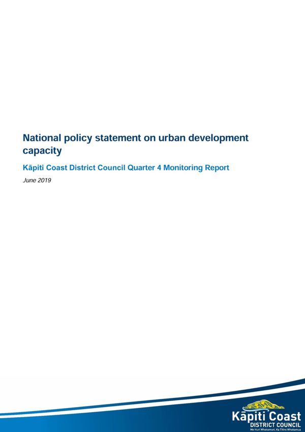 National Policy Statement On Urban Development Monitoring Report 2018 19 Quarter 4
