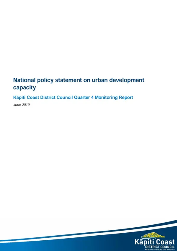 National Policy Statement On Urban Development Monitoring Report 2018 19 Quarter 4