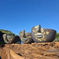 Neil Gardiner’s artwork, three half-head pots thumbnail