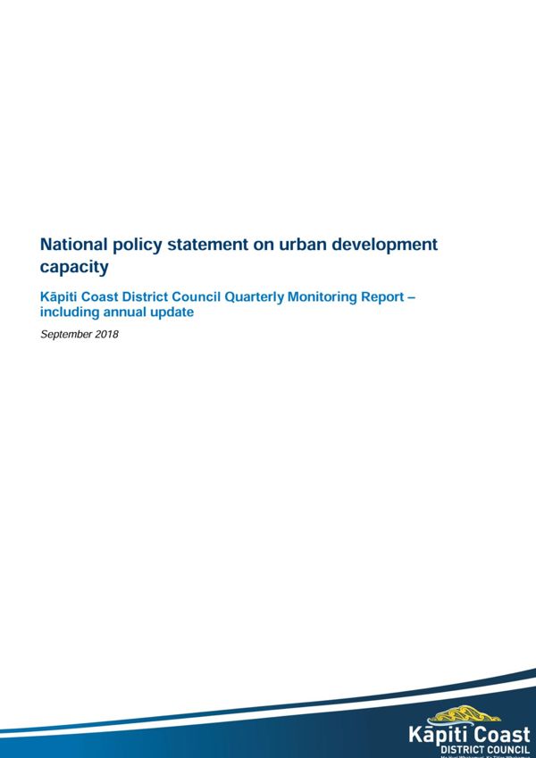 National Policy Statement On Urban Development Monitoring Report 2018 19 Quarter 1