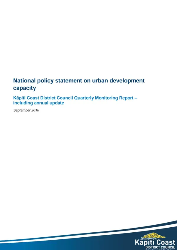 National Policy Statement On Urban Development Monitoring Report 2018 19 Quarter 1