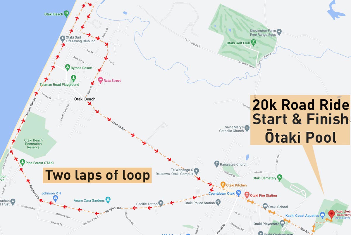 Cycling course map