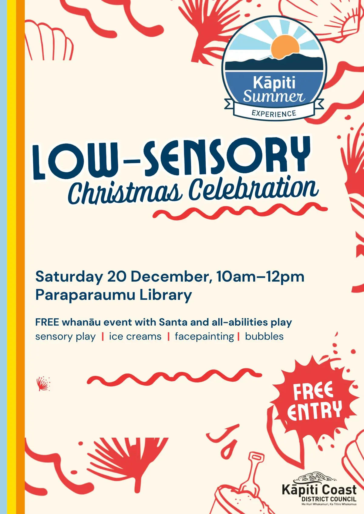 Poster for low sensory Christmas celebration