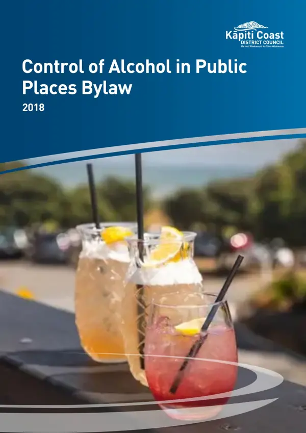 Control Of Alcohol In Public Places Bylaw 2018
