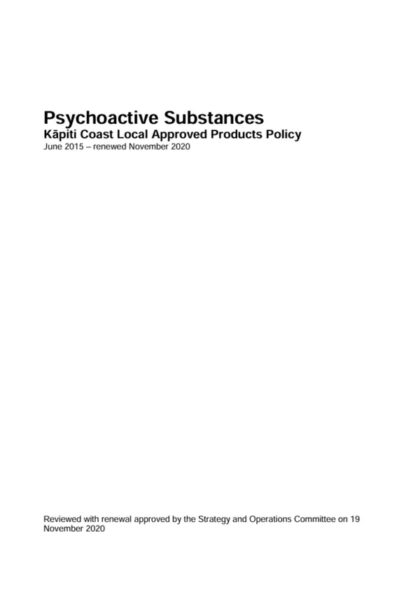 Local Approved Products (Psychoactive Substances) Policy 2020
