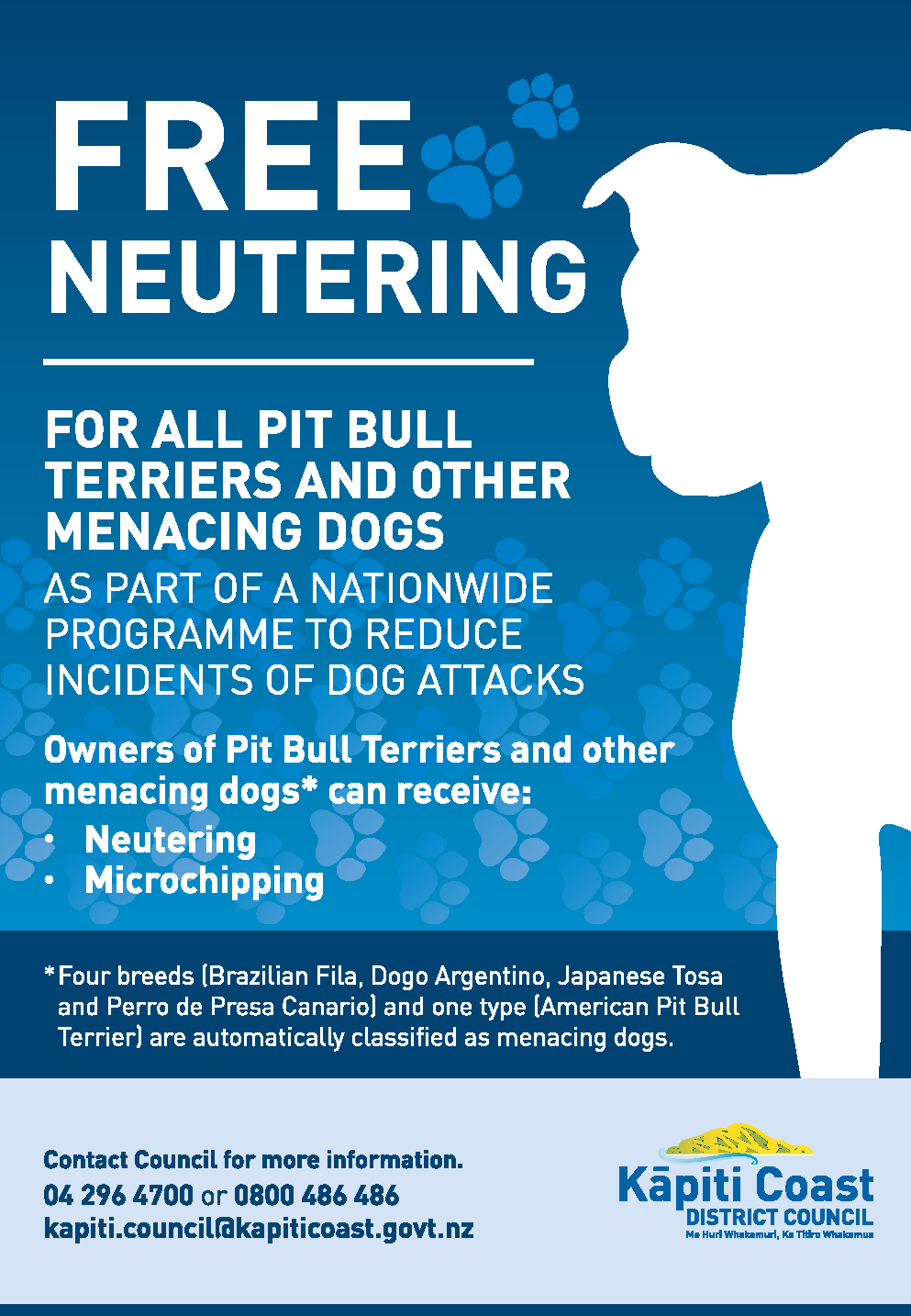Menacing Dogs Free Neutering